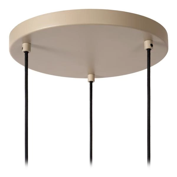 Lucide LAMBRES - Lámpara colgante - 3xE27 - Taupe - detalle 4